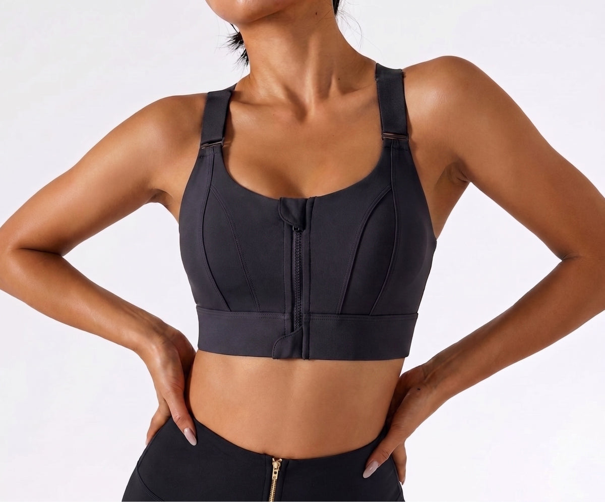 Rubé adjustable front zip sports bra