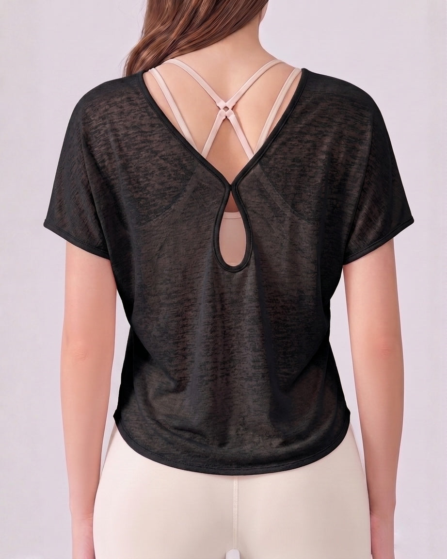 Rubé slouchy cut-out workout top